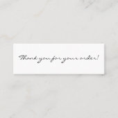 Eenvoudig script Dank u voor uw Order Mini Contactkaartje (Voorkant)