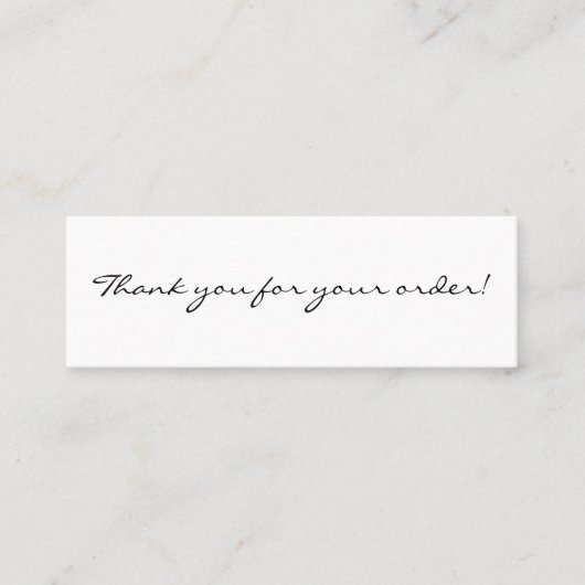 Eenvoudig script Dank u voor uw Order Mini Contactkaartje (Voorkant)