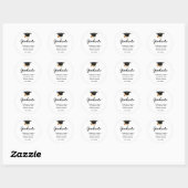 Eenvoudig script Dankuwel graduatie party Classic Ronde Sticker (Vel)