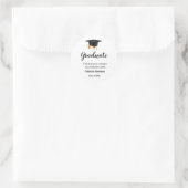 Eenvoudig script Dankuwel graduatie party Classic Ronde Sticker (Tas)