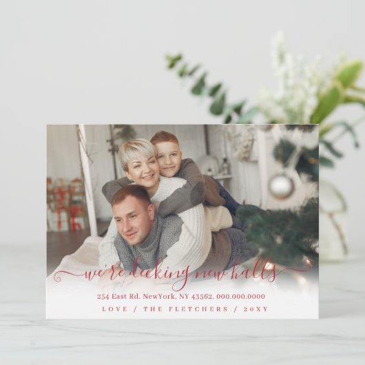 Eenvoudig script dat we nieuwe zalen afdekken feestdagenkaart (Staand voorkant)