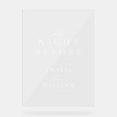 Eenvoudig script de avond voor de repetitie van de acryl bord (Voorkant)