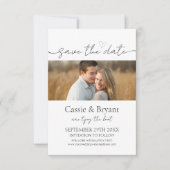 Eenvoudig script De datum opslaan Monogram uitnodi (Voorkant)