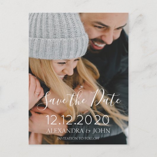 Eenvoudig script De uitnodiging voor de datumfoto (Voorkant)