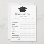 Eenvoudig script denk snel afstuderen partij spel kaart (Voorkant)