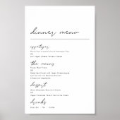 Eenvoudig script diner menu voor elke gelegenheid poster (Voorkant)