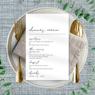 Eenvoudig script diner menu voor elke gelegenheid poster