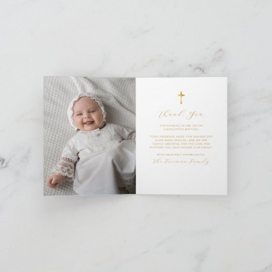 Eenvoudig script doop dank u kaart | elegant (Binnen)