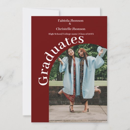 Eenvoudig script, dubbel afstuderen begraven aankondiging (Voorkant)