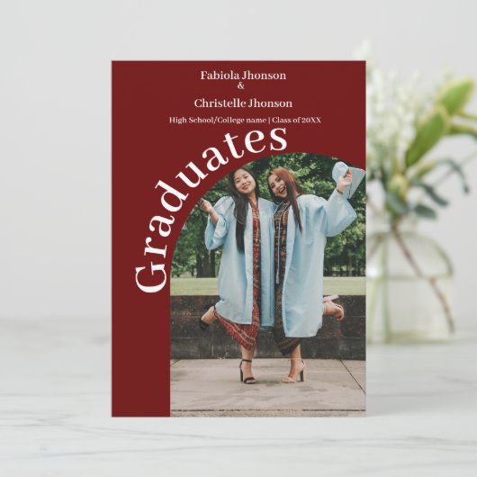 Eenvoudig script, dubbel afstuderen begraven aankondiging (Staand voorkant)