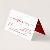 Eenvoudig script - Dubbele rood- en witlogo Visitekaartje (Achterkant)