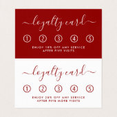 Eenvoudig script - Dubbele rood- en witlogo Visitekaartje (Binnenkant ongevouwen)