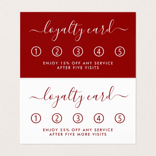 Eenvoudig script - Dubbele rood- en witlogo Visitekaartje (Binnenkant ongevouwen)