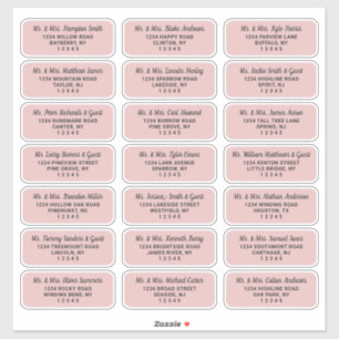 Eenvoudig Script Dusty Pink Guest Adresetiketten Sticker