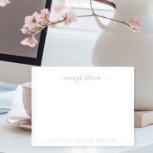 Eenvoudig Script Dusty Roos Gepersonaliseerd brief Notitiekaartje