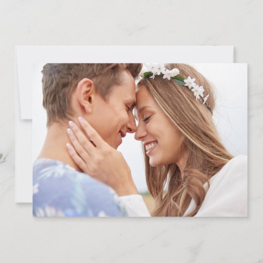 Eenvoudig script Dusty Roos Save the Date Briefkaa (Achterkant)