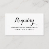 Eenvoudig script e legant Rustic Wedding Registry Informatiekaartje (Voorkant)