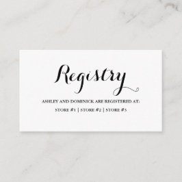 Eenvoudig script e legant Rustic Wedding Registry Informatiekaartje