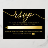 Eenvoudig script - Echte Folie - Bindende RSVP Uitnodiging (Voorkant)