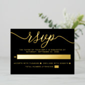 Eenvoudig script - Echte Folie - Bindende RSVP Uitnodiging (Staand Voorkant)