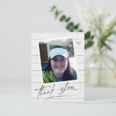 Eenvoudig script één foto Hartelijk dank Briefkaart (Staand voorkant)