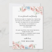Eenvoudig Script Elegant Blush Bloemen Foto Bruilo Bedankkaart (Achterkant)