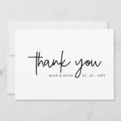 Eenvoudig script elegant handgeschreven bruiloft b bedankkaart (Voorkant)