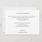 Eenvoudig script elegant handgeschreven bruiloft bedankkaart (Achterkant)