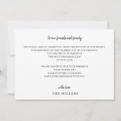 Eenvoudig script elegant handgeschreven bruiloft bedankkaart (Achterkant)