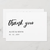 Eenvoudig script elegant handgeschreven bruiloft bedankkaart (Voorkant / Achterkant)