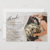 Eenvoudig script elegant handgeschreven foto bruil bedankkaart (Voorkant)