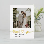 Eenvoudig script elegant handgeschreven foto bruil folie uitnodiging (Staand Voorkant)