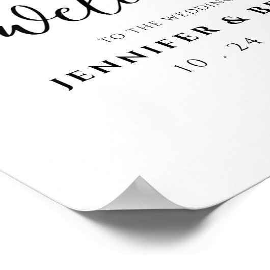 Eenvoudig script elegant minimalist modern Welkom Poster (Hoek)