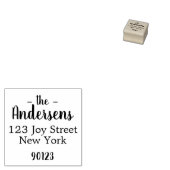 Eenvoudig script elegant retouradres familienaam rubberstempel (Gestempeld)