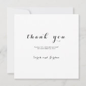 Eenvoudig Script Elegant Vierkante foto bruiloft Bedankkaart (Achterkant)