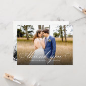 Eenvoudig script Elegant Wedding Dank u Foto Kaart (Voorkant / Achterkant in situ)