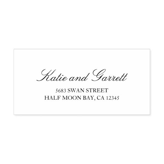 Eenvoudig Script Elegant Weduwadres Rubberstempel (Afrduk)