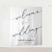 Eenvoudig script Elegante bruiloft achtergrond Wandkleed (Voorkant)