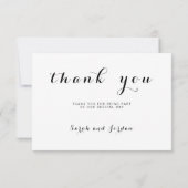 Eenvoudig script Elegante foto bruiloft Bedankkaart (Achterkant)
