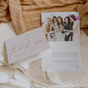 Eenvoudig script   Elegante gepersonaliseerde foto Bedankkaart