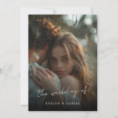 Eenvoudig script Elegante moderne bruiloft foto ov Kaart (Voorkant)