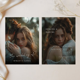 Eenvoudig script Elegante moderne bruiloft foto ov Kaart