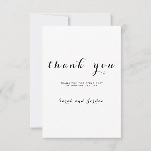 Eenvoudig Script Elegante Verticale Fotowedding Bedankkaart (Achterkant)