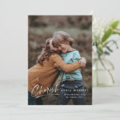 Eenvoudig script elke moment Foto Kerstmis Feestdagenkaart (Staand voorkant)