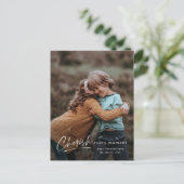 Eenvoudig script elke moment Foto Kerstmis Feestdagenkaart (Staand voorkant)