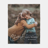 Eenvoudig script elke moment foto's fleece deken (Voorkant)