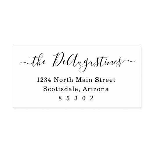 Eenvoudig script en Serif Return-adres Rubberstempel (Afrduk)