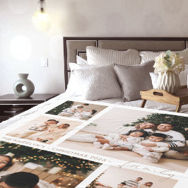 Eenvoudig Script Familie Fotocollage Vakantie Fleece Deken