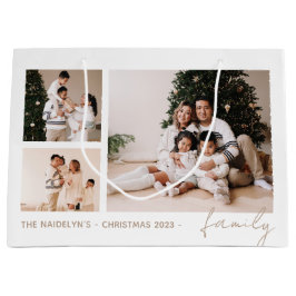 Eenvoudig Script Familie Fotocollage Vakantie Groot Cadeauzakje