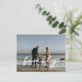 Eenvoudig script familie fotovakantie briefkaart (Staand voorkant)